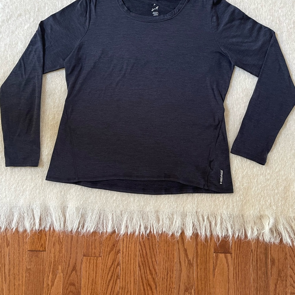 Navy Fleece lined Long Sleeve Top